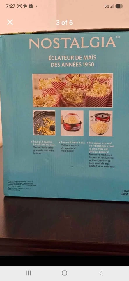 New Nostalgia Red Retro Series Popcorn Maker - photo 3