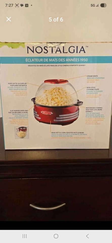 New Nostalgia Red Retro Series Popcorn Maker - photo 4