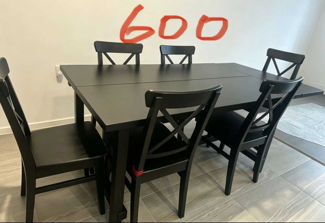IKEA Nordviken Dining Table Set with Extendable Segment