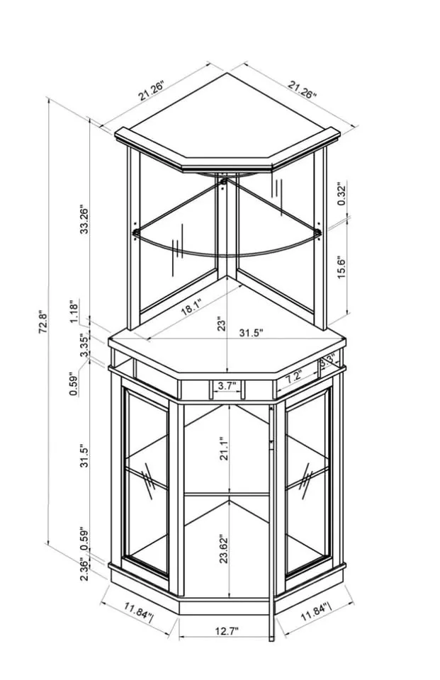 Corner Bar Cabinet - photo 2