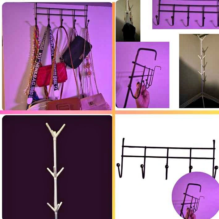 White Coat Rack + Over-the-Door Organizer Set