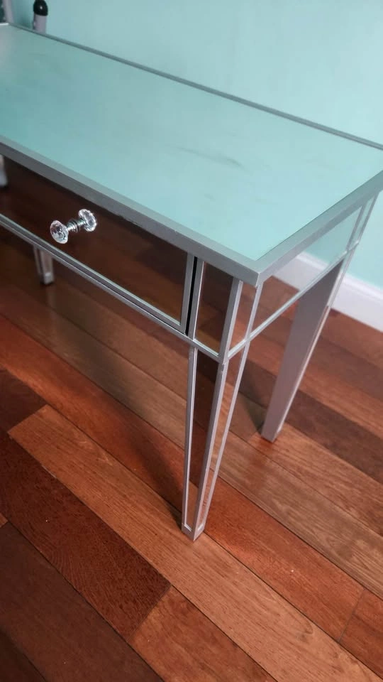 Mirrored console vanity table with 2 drawers - photo 3