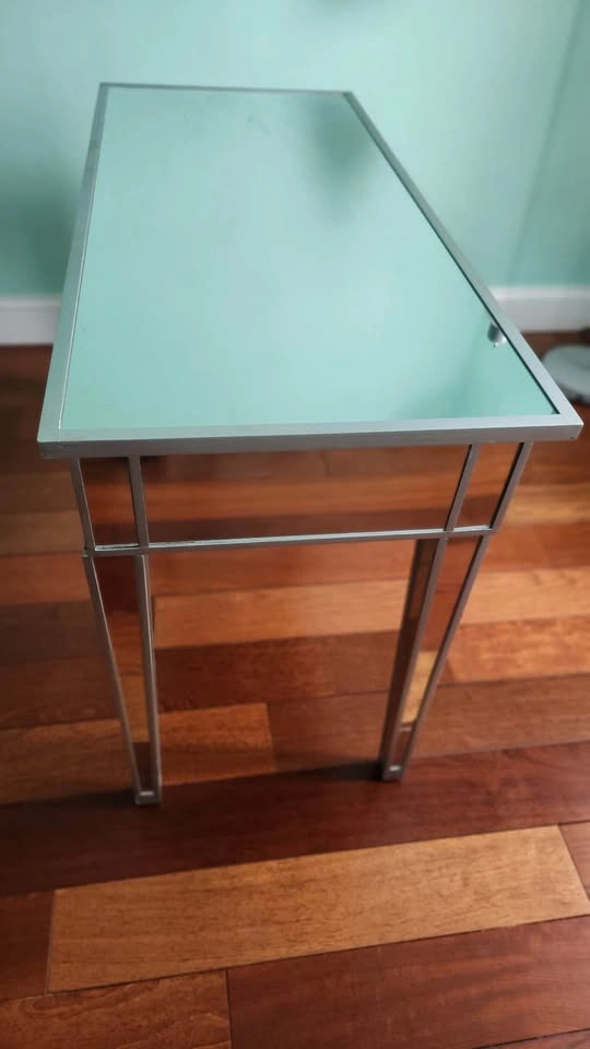 Mirrored console vanity table with 2 drawers - photo 4