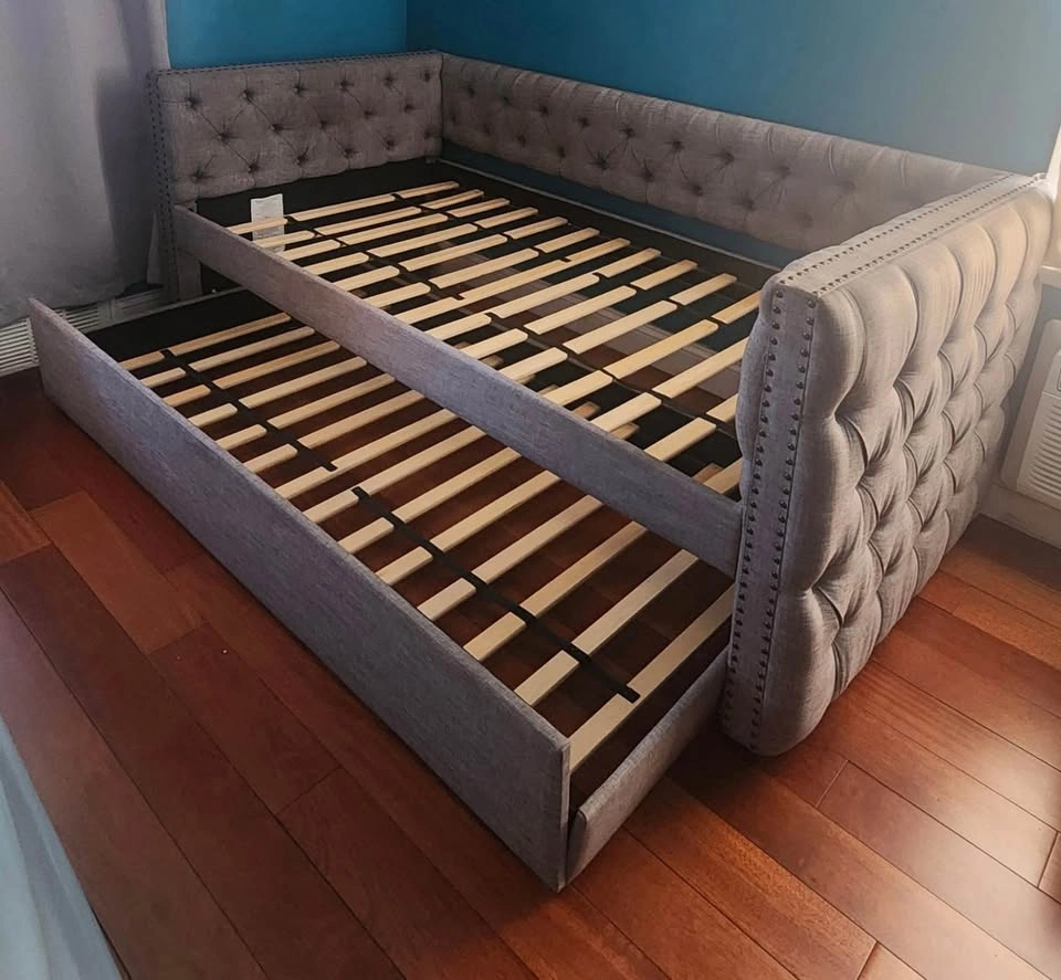 Grey Upholstered Daybed w/ Trundle - photo 3