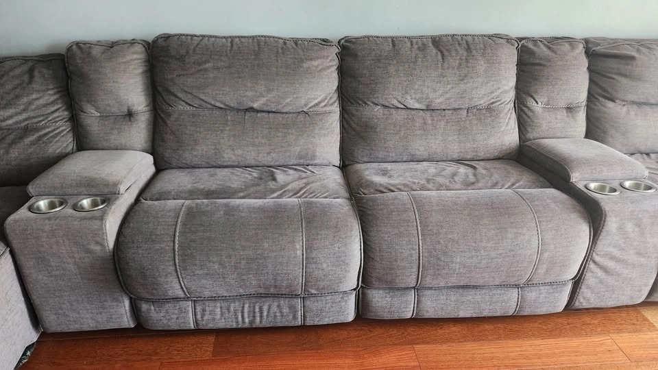 6 Piece Power Reclining Sectional w/ Chaise, Gray - photo 3