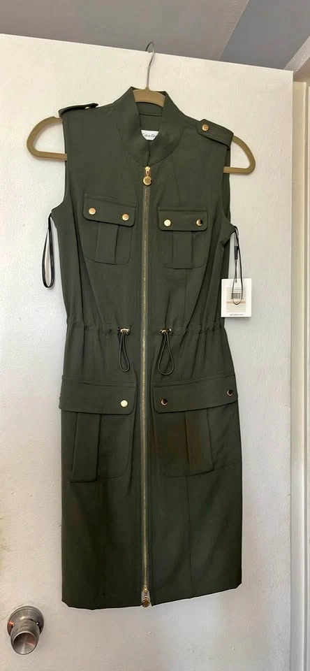 NEW Calvin Klein Olive Green Dress, stretchy size 2