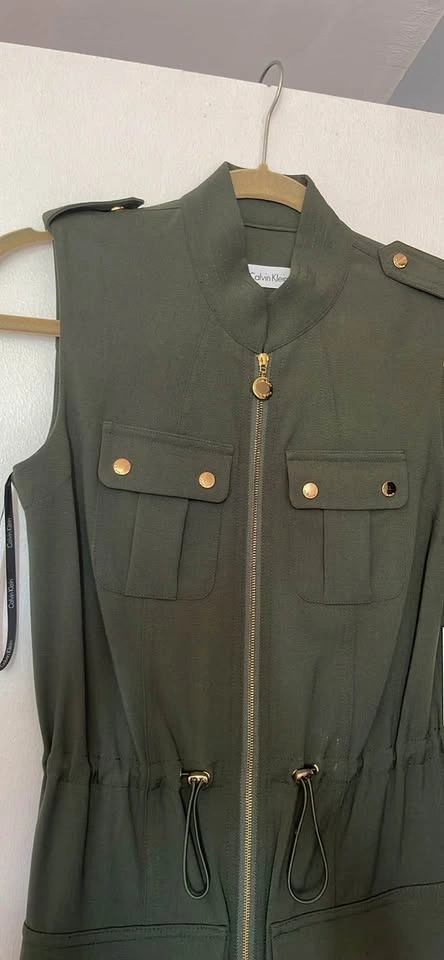 NEW Calvin Klein Olive Green Dress, stretchy size 2 - photo 3