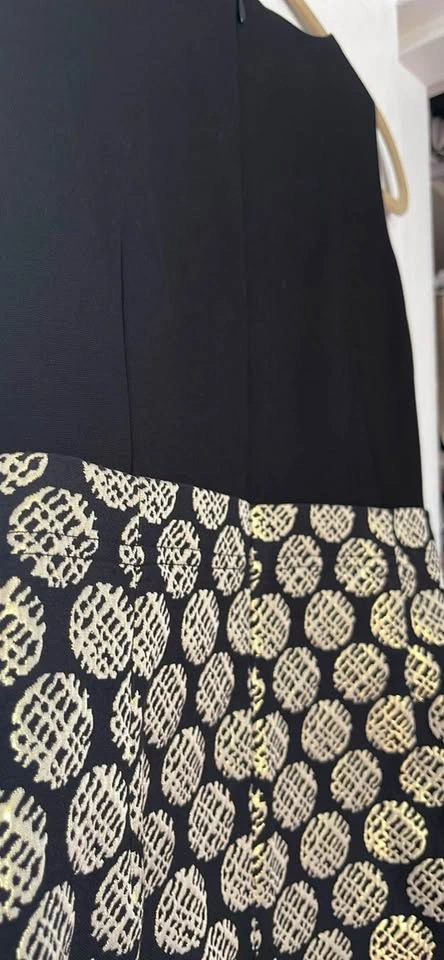 Taylor Black & Gold Dress w Floral Detail, Size 6P - photo 5