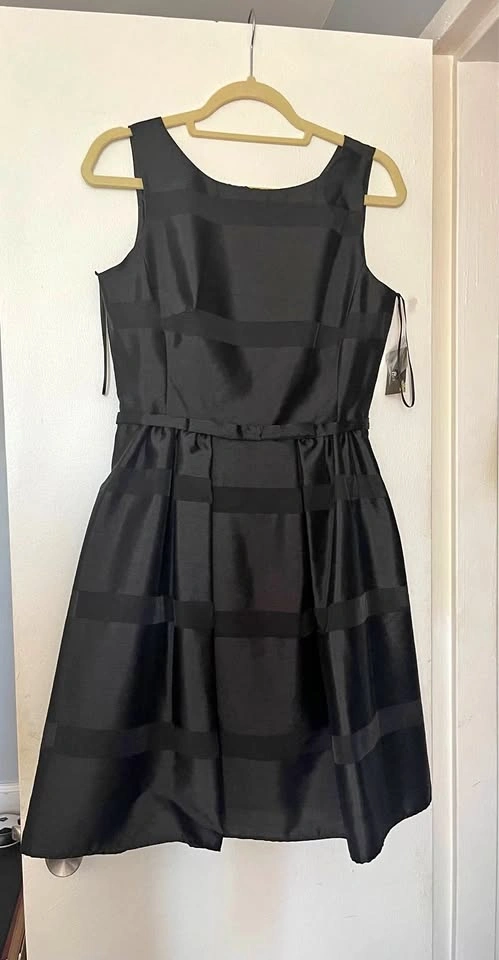 New Taylor Black Striped Dress Size 6