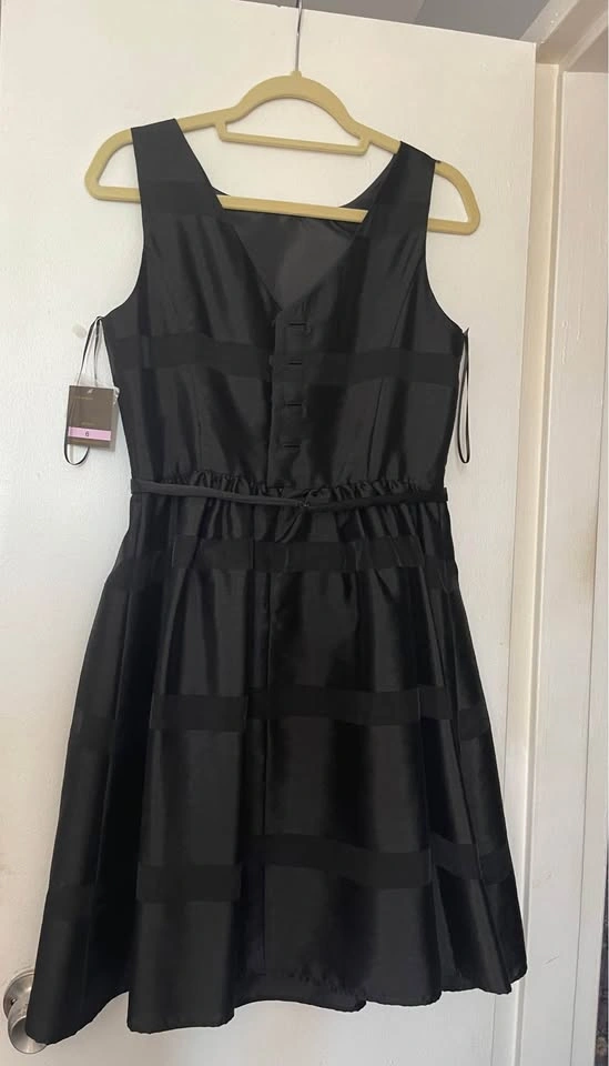 New Taylor Black Striped Dress Size 6 - photo 2