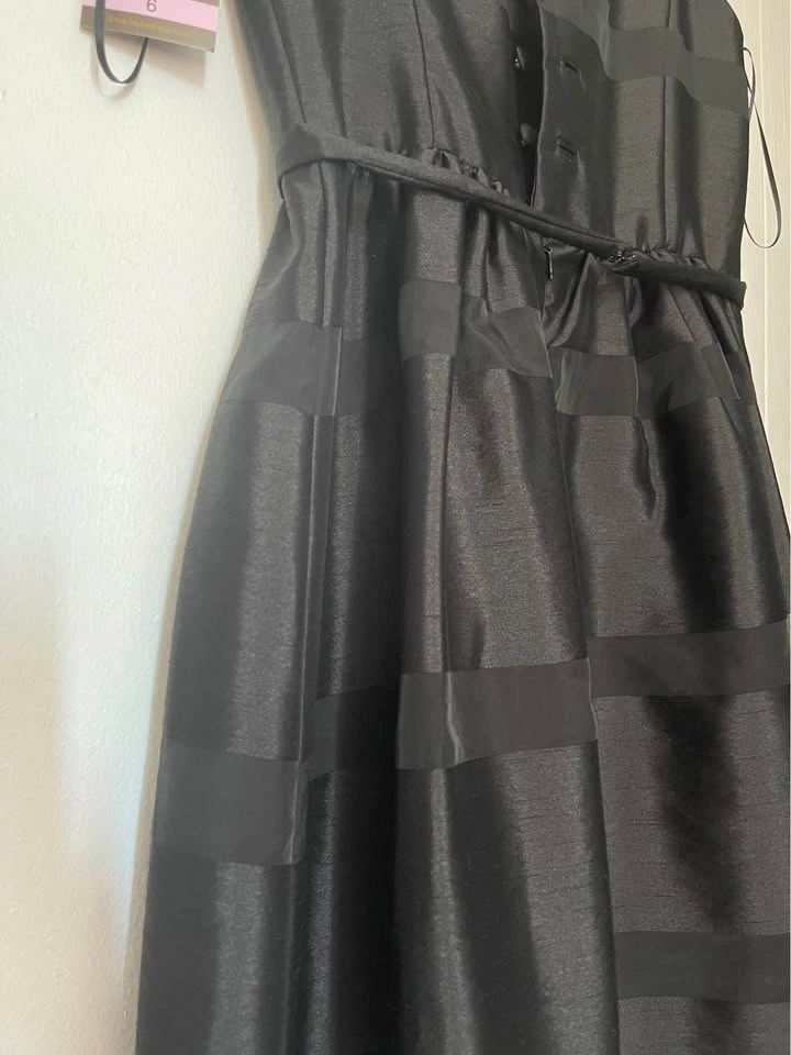 New Taylor Black Striped Dress Size 6 - photo 4