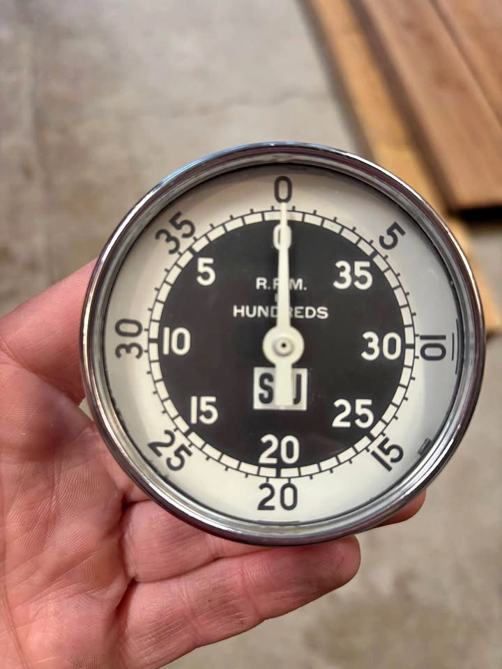 Stewart Warner Mechanical Tachometer D-757-W-1 - 4000 RPM