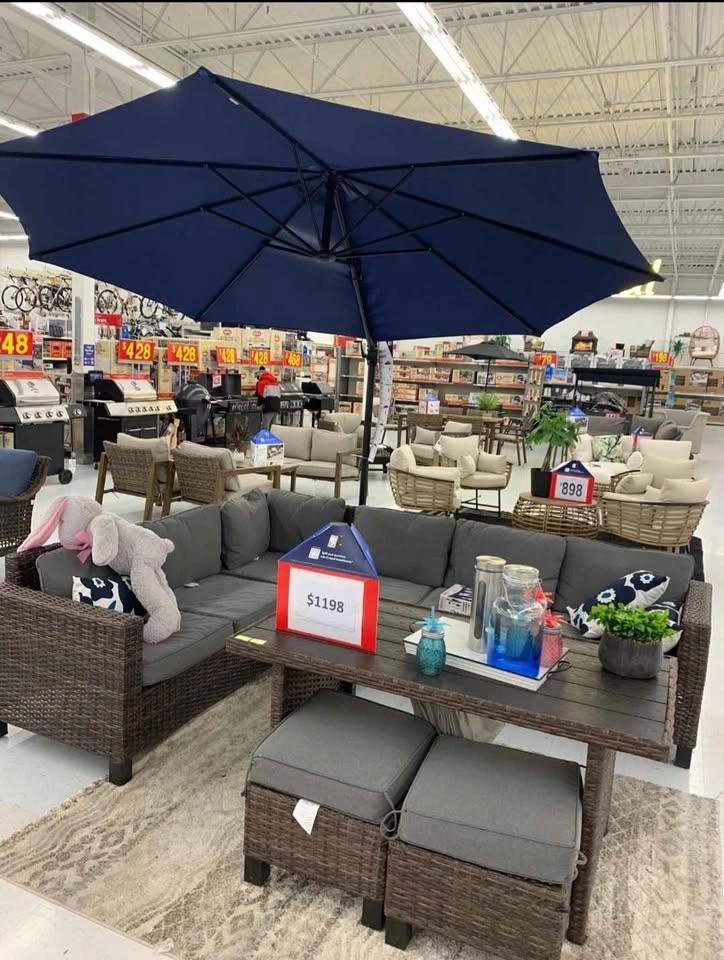 Outdoor Wicker Patio Set w Red Umbrella - photo 3