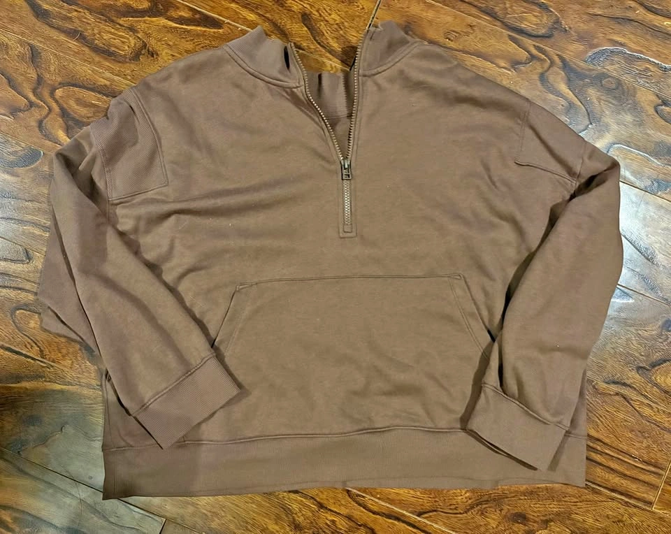 Women's XXL Old Navy Brown Quarter Zip Sweatshirt