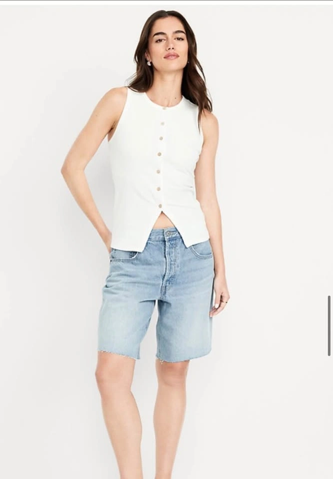 Old Navy Size 22 Mid-Rise Baggy Jean Shorts - photo 4