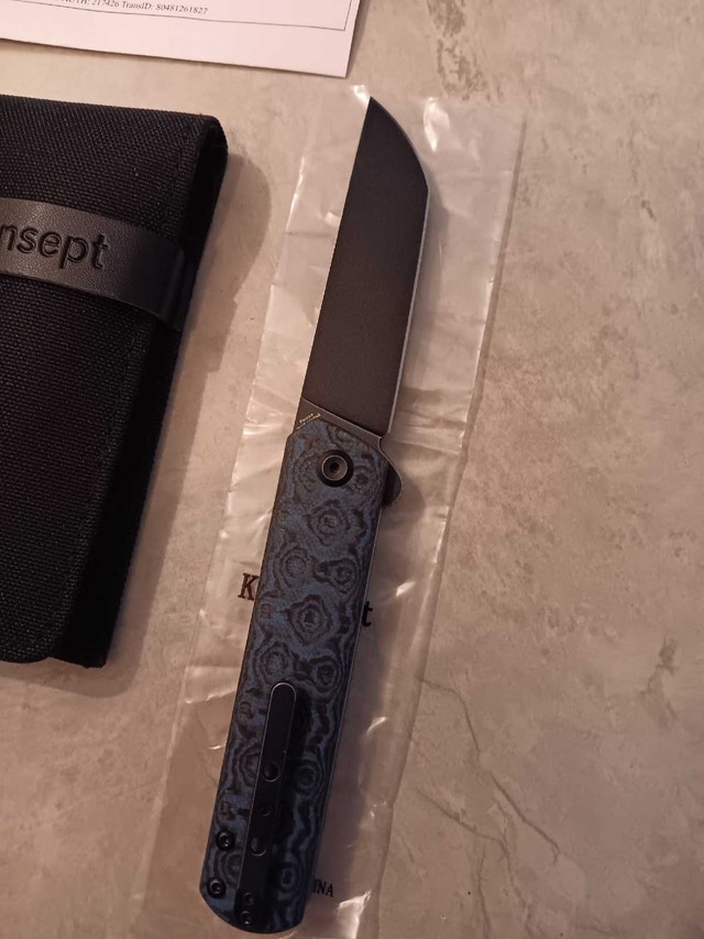 Kansept Foosa Blue Carbon Fiber Flipper Knife - photo 4