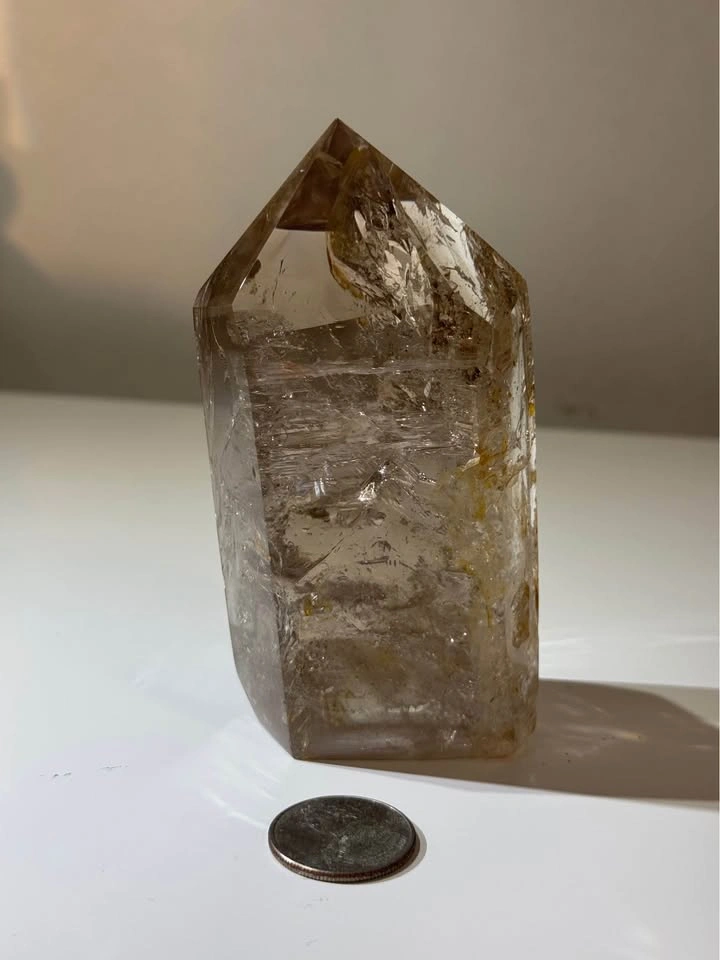 Enhydro Smoky Quartz Tower w/ Bubbles - Crystal Mineral - photo 2