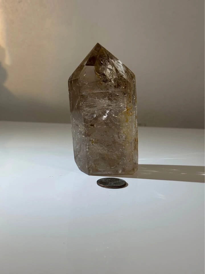 Enhydro Smoky Quartz Tower w/ Bubbles - Crystal Mineral - photo 3