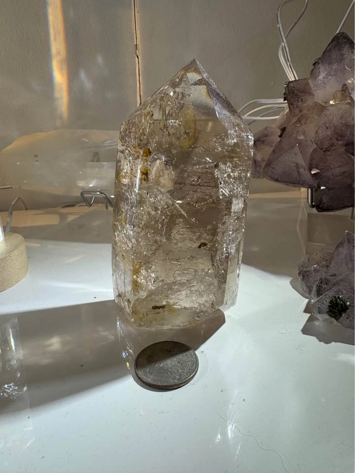 Enhydro Smoky Quartz Tower w/ Bubbles - Crystal Mineral - photo 5