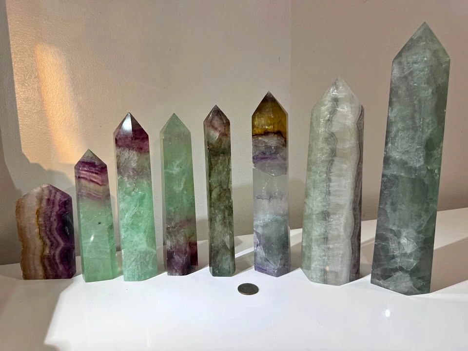 Large Fluorite Tower Bundle Crystal Mineral