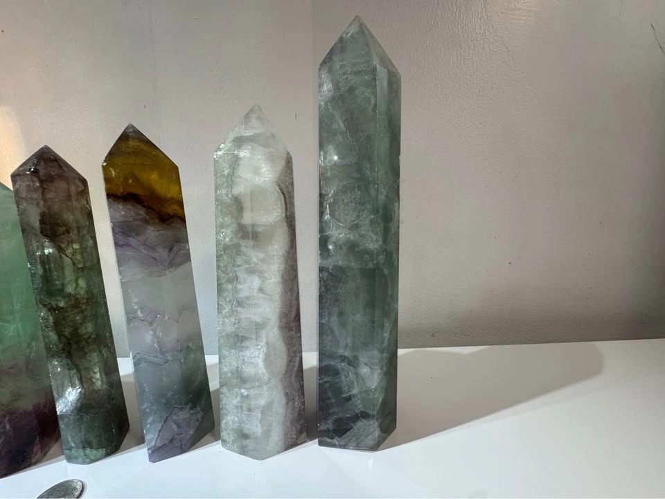 Large Fluorite Tower Bundle Crystal Mineral - photo 2