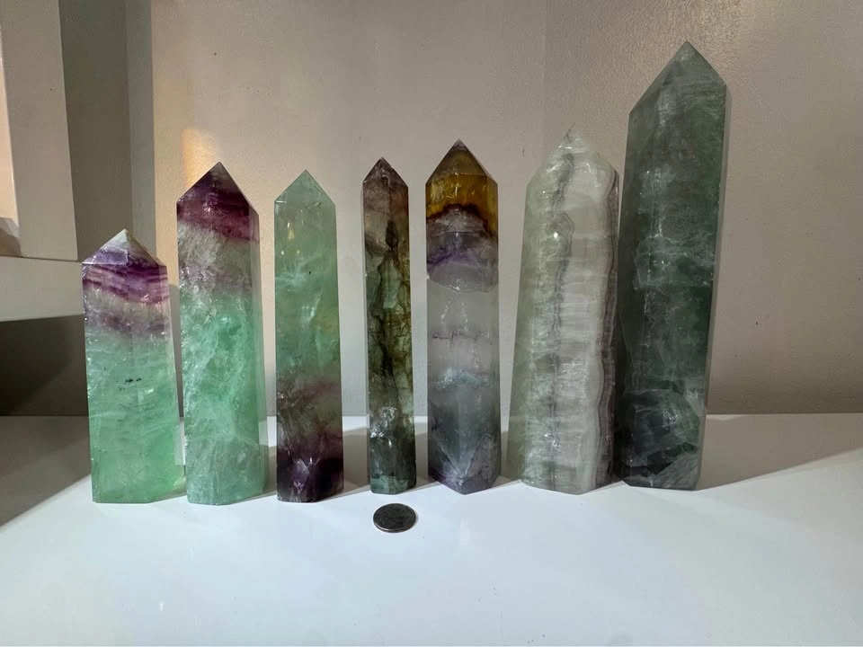 Large Fluorite Tower Bundle Crystal Mineral - photo 4
