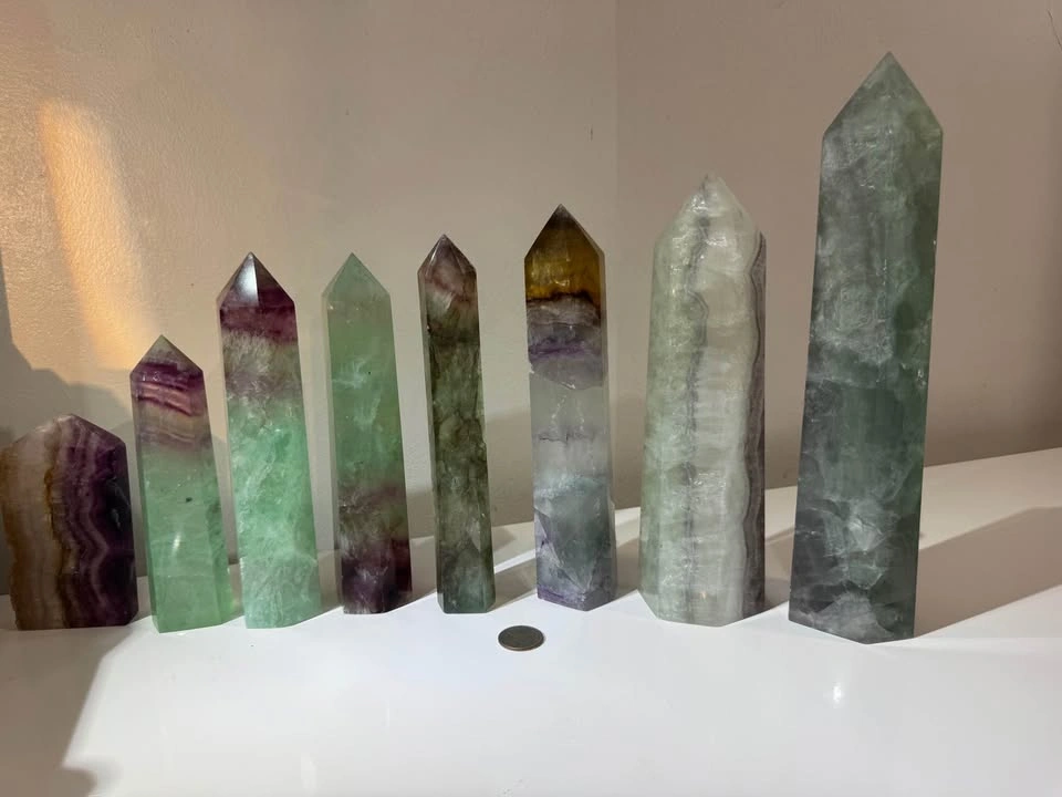 Large Fluorite Tower Bundle Crystal Mineral - photo 5