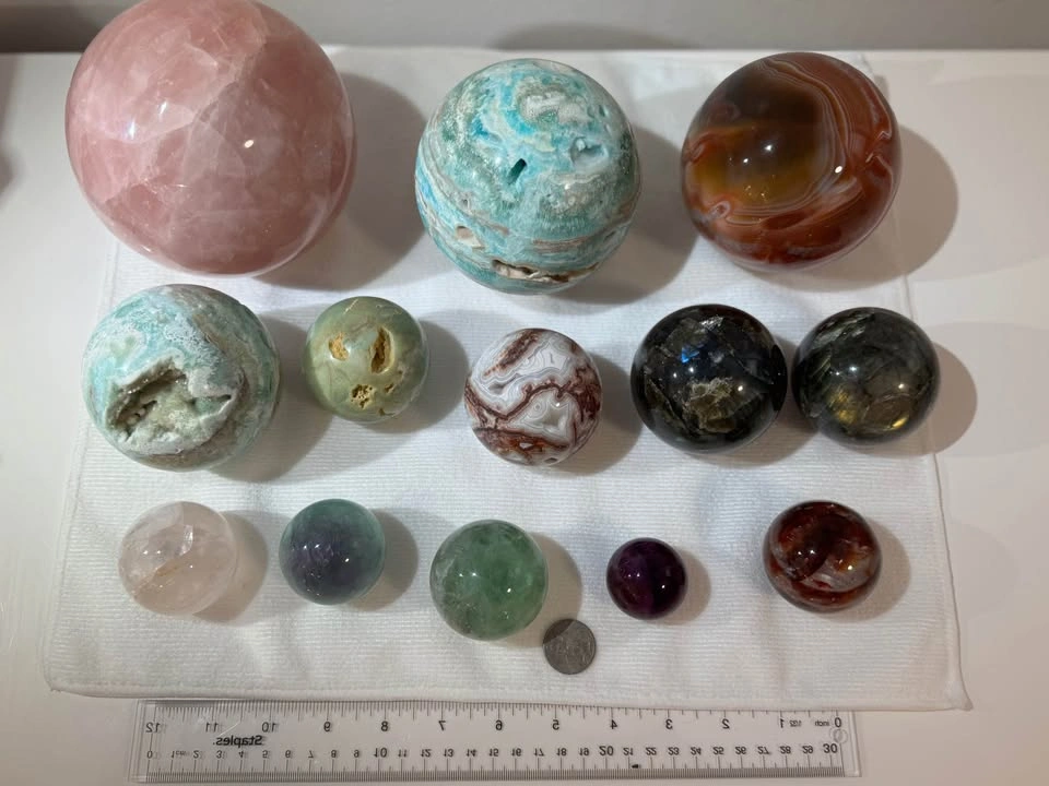 Collectible Crystal Spheres Lot - Various Types - photo 2