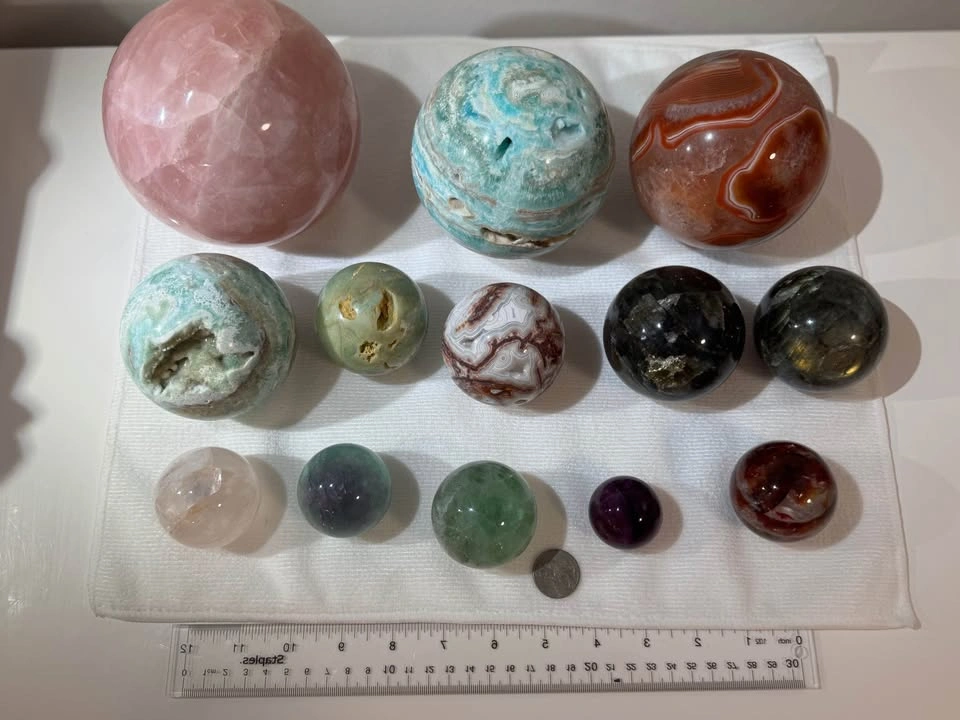 Collectible Crystal Spheres Lot - Various Types - photo 3