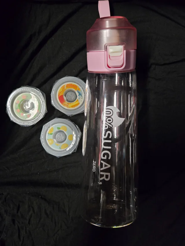 Fruit Infuser Bottle with 3 Filter Caps (Pink) thumbnail
