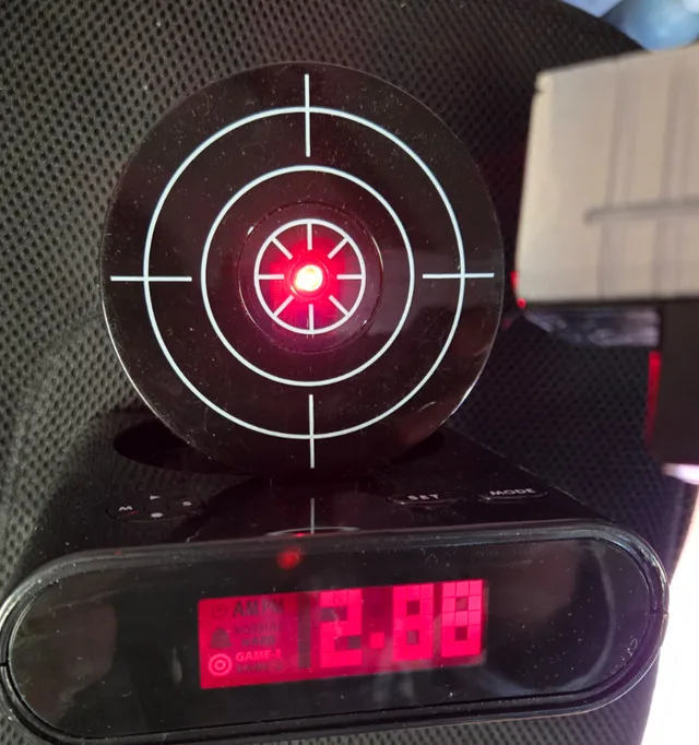 Shooting Target Alarm Clock with Laser Gun image indicator(4)