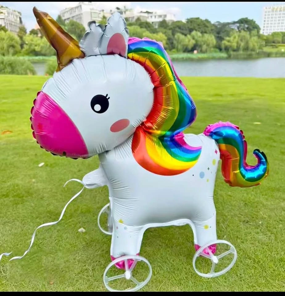 Rainbow Unicorn Walking Foil Balloon