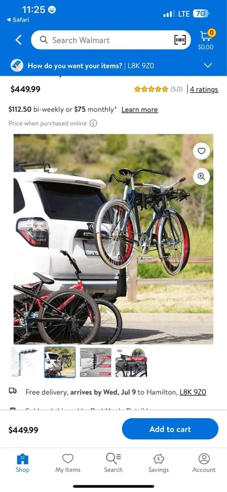 Bell Hitchbiker 450 4 Bike Hitch Rack - New - photo 2