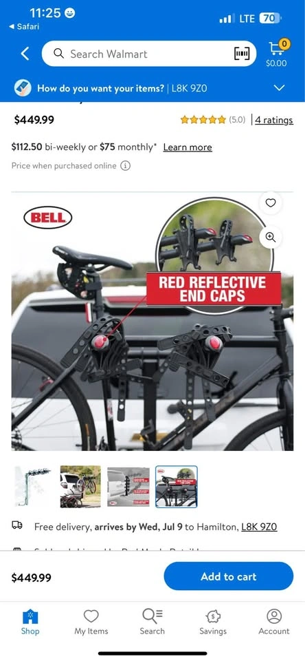 Bell Hitchbiker 450 4 Bike Hitch Rack - New - photo 4