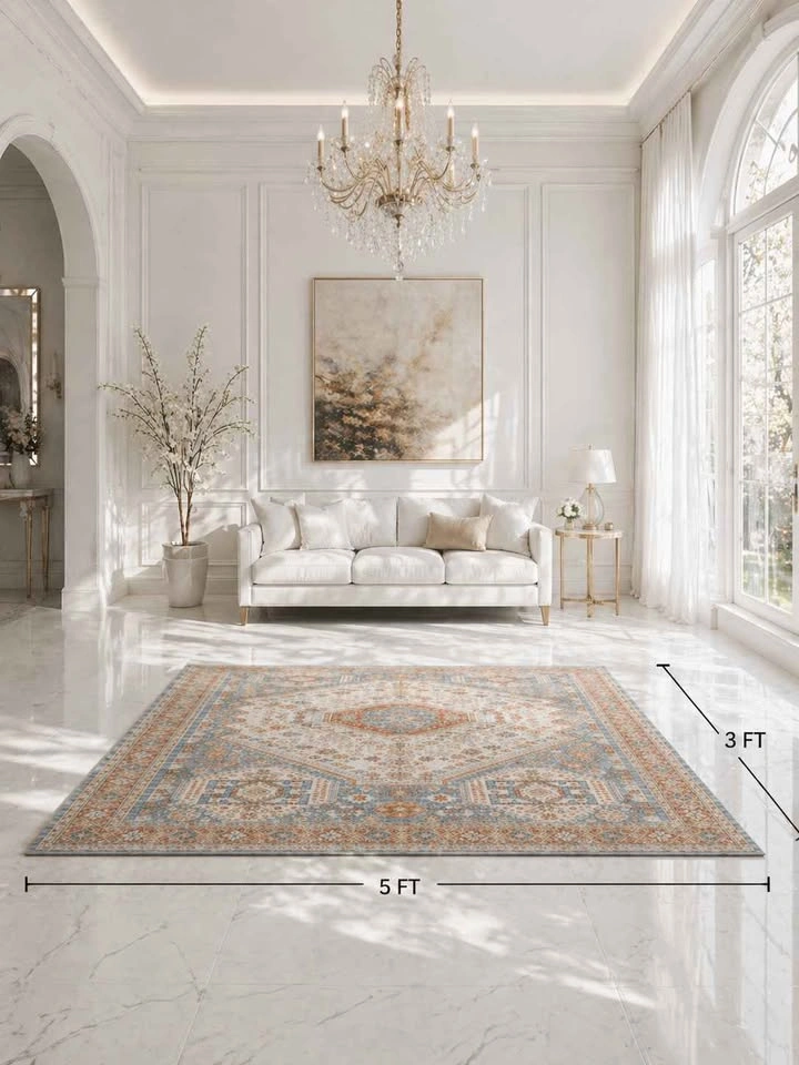 BOHO AREA RUG WASHABLE NEW 🆕5x3 FT - photo 4