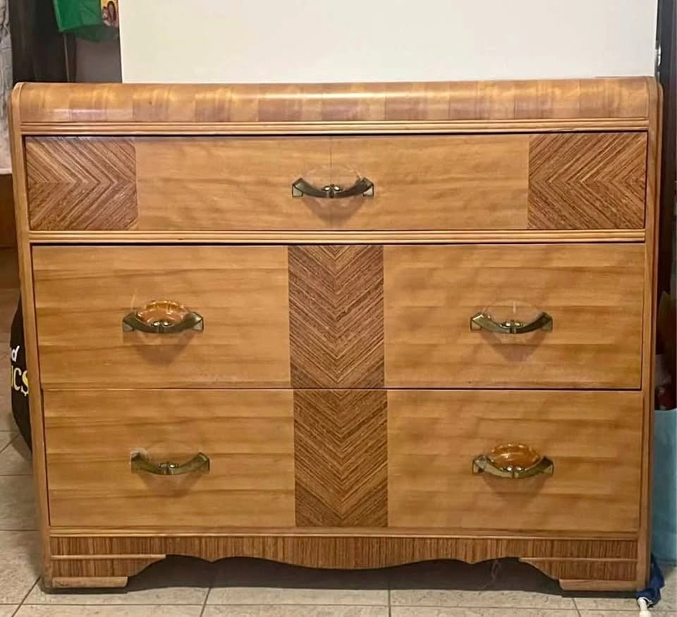 Vintage Art Deco Waterfall Dresser