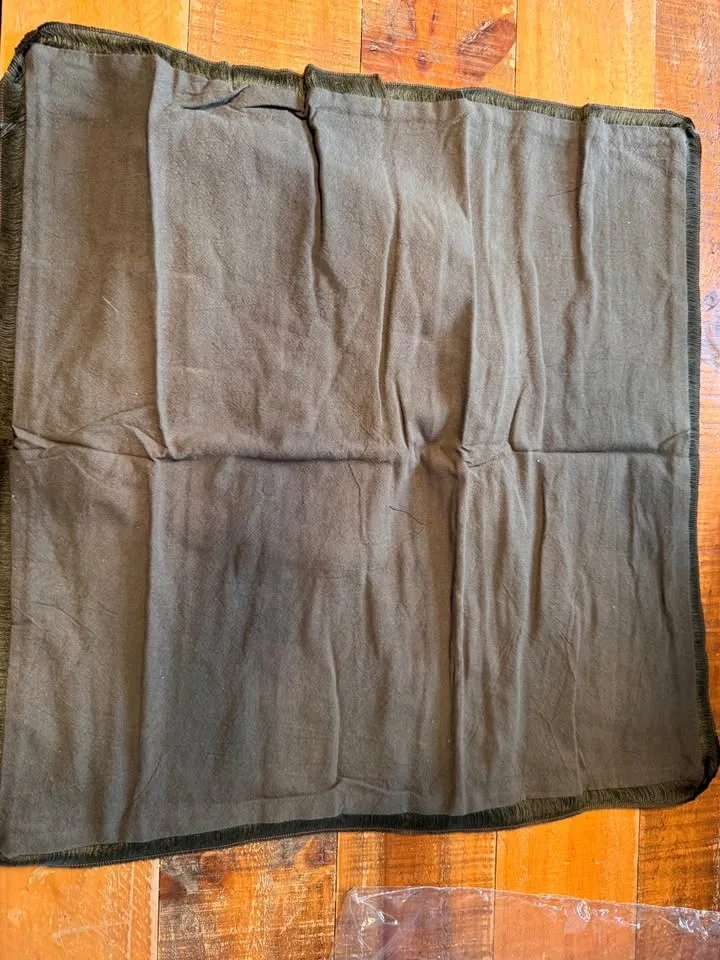 Olive Green Fringed Pillow Covers (2) 18x18 - photo 2