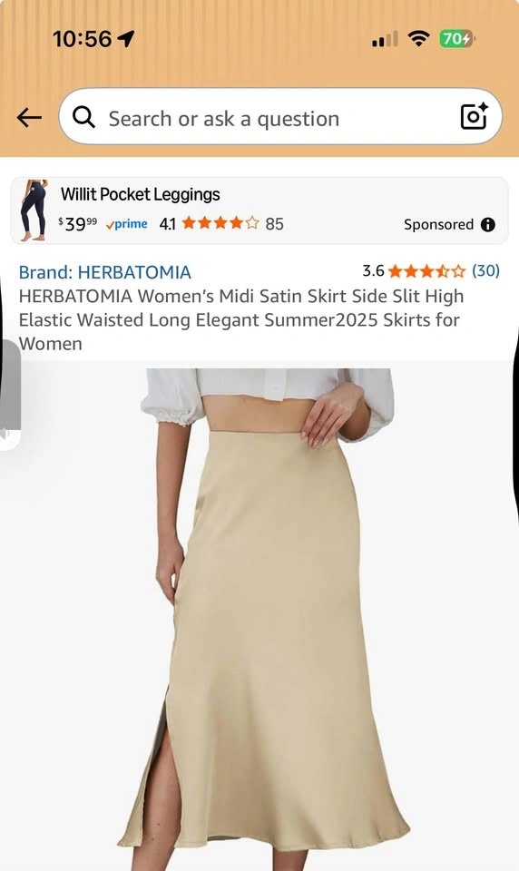 HERBATOMIA Mini Satin Skirt Elastic Waist Small NWT - photo 3