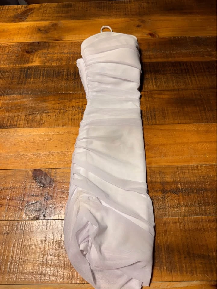 White Ruched Bodycon Mini Dress S - photo 5