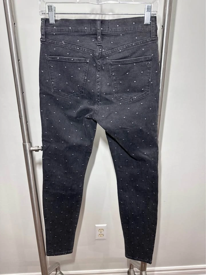 NWT Madewell Black-Wash Skinny Jeans Silver Polka Dot High Rise - photo 4