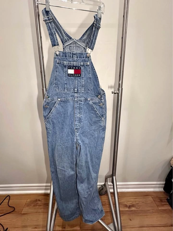 Y2K 90s Tommy Hilfiger Denim Overalls Small