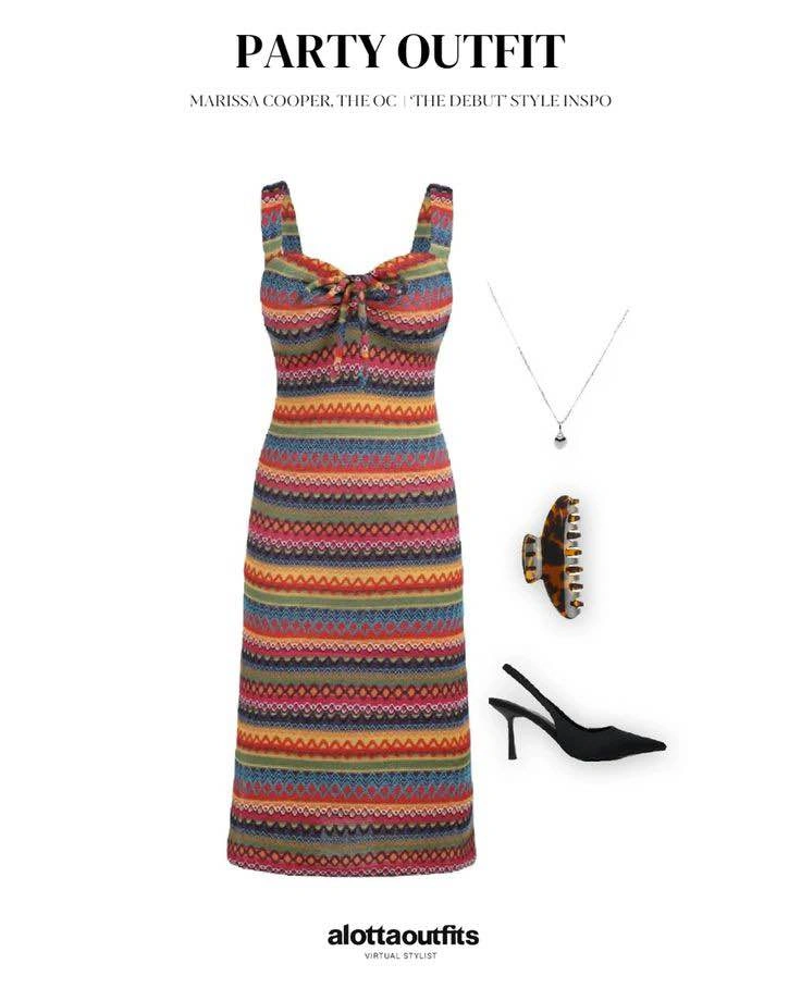 NEW Cider Multicolor Striped Knit Midi Dress Resort Beach - Wome - photo 2