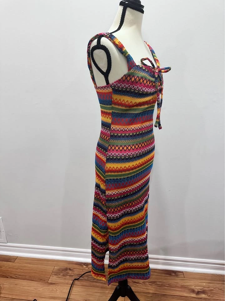 NEW Cider Multicolor Striped Knit Midi Dress Resort Beach - Wome - photo 5