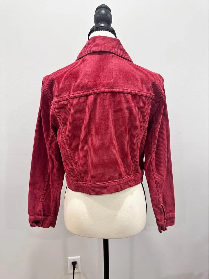 EUC HOLLISTER Brick Red Corduroy Jean Jacket Women's Button-Up S - photo 5