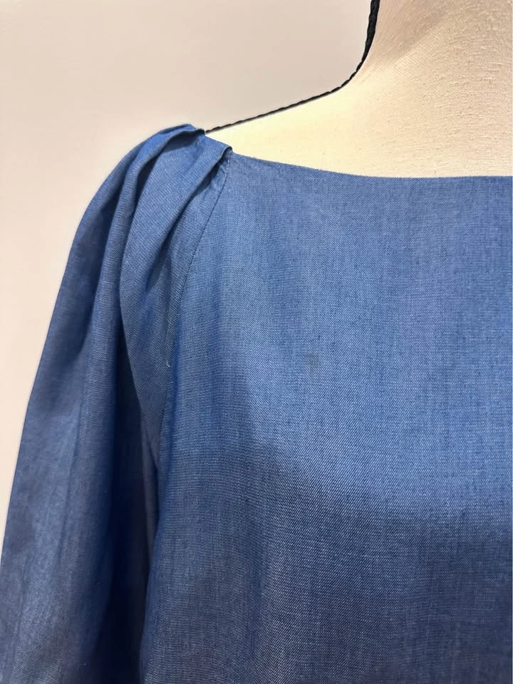 Massimo Dutti Women's Blue Lyocell Boatneck Top Blouse Size 8 - photo 2