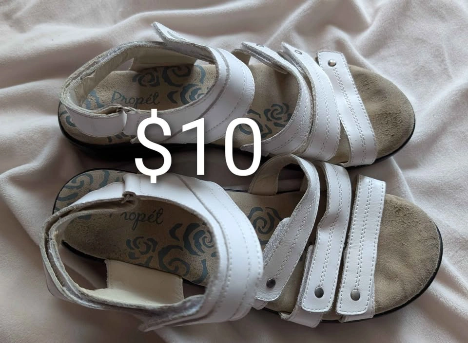 Propel White Adjustable Strap Sandals