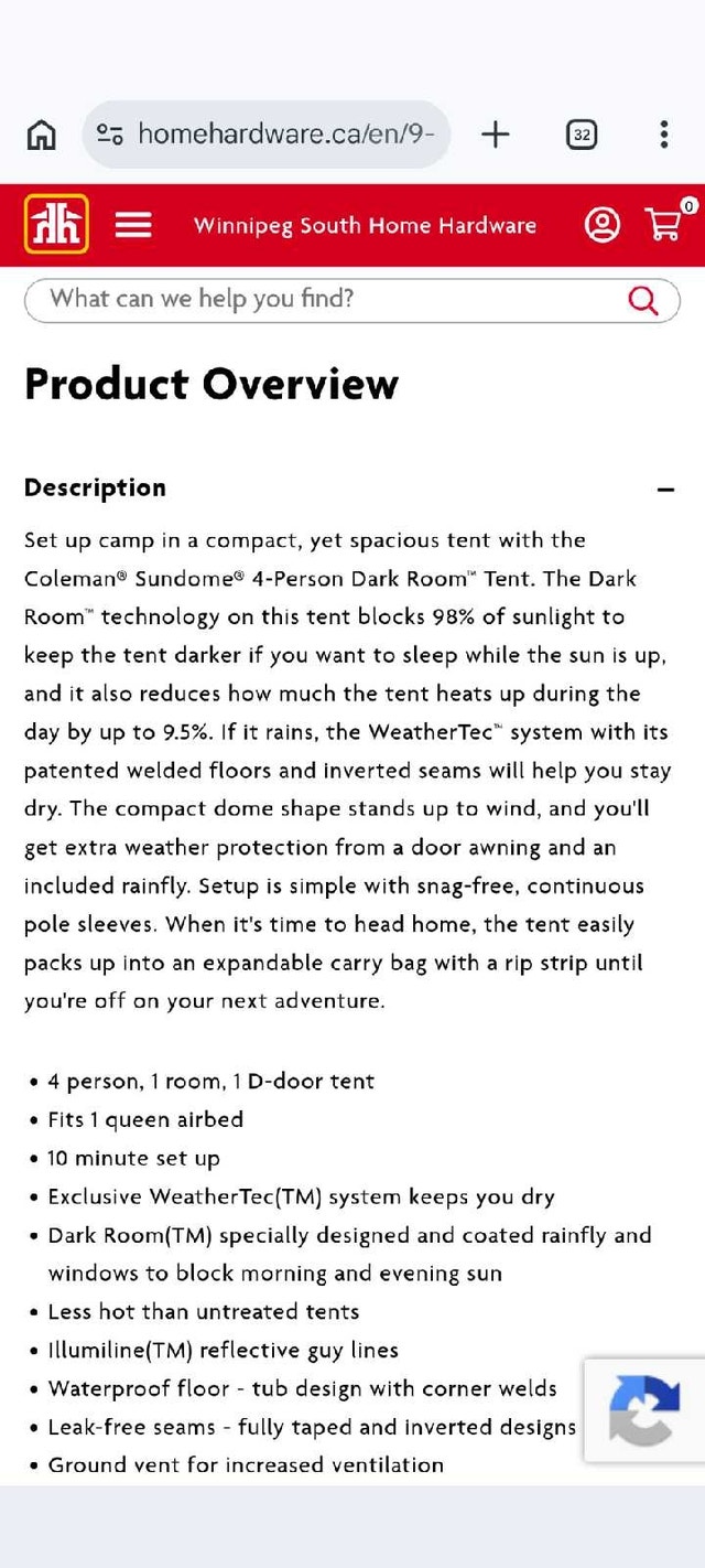 Coleman Tent - photo 5