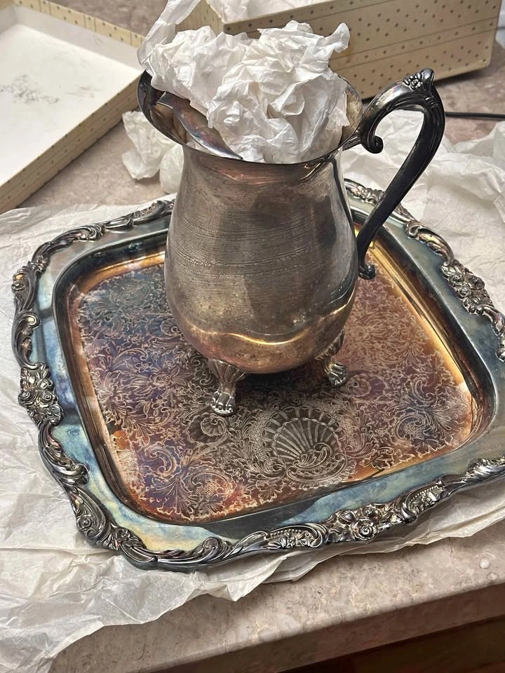 Silver Plated Picture and Serving Tray