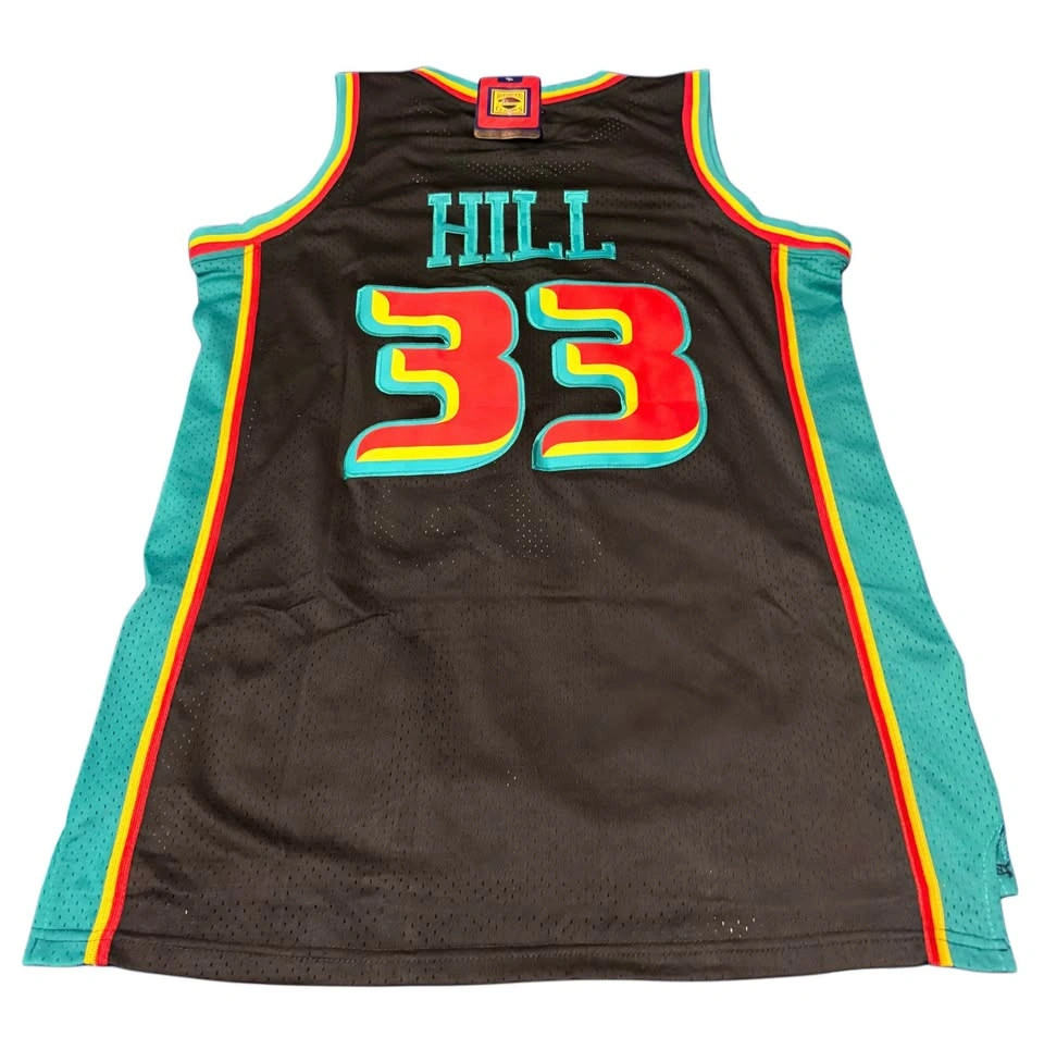 Grant Hill Pistons Black Teal Jersey Mens Large NBA 90s NEW - photo 2