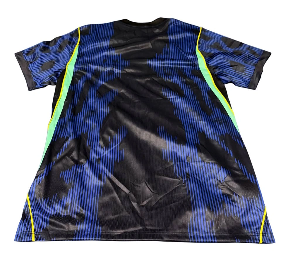 Team Brazil Soccer Jersey Black Blue Mens Large - photo 2